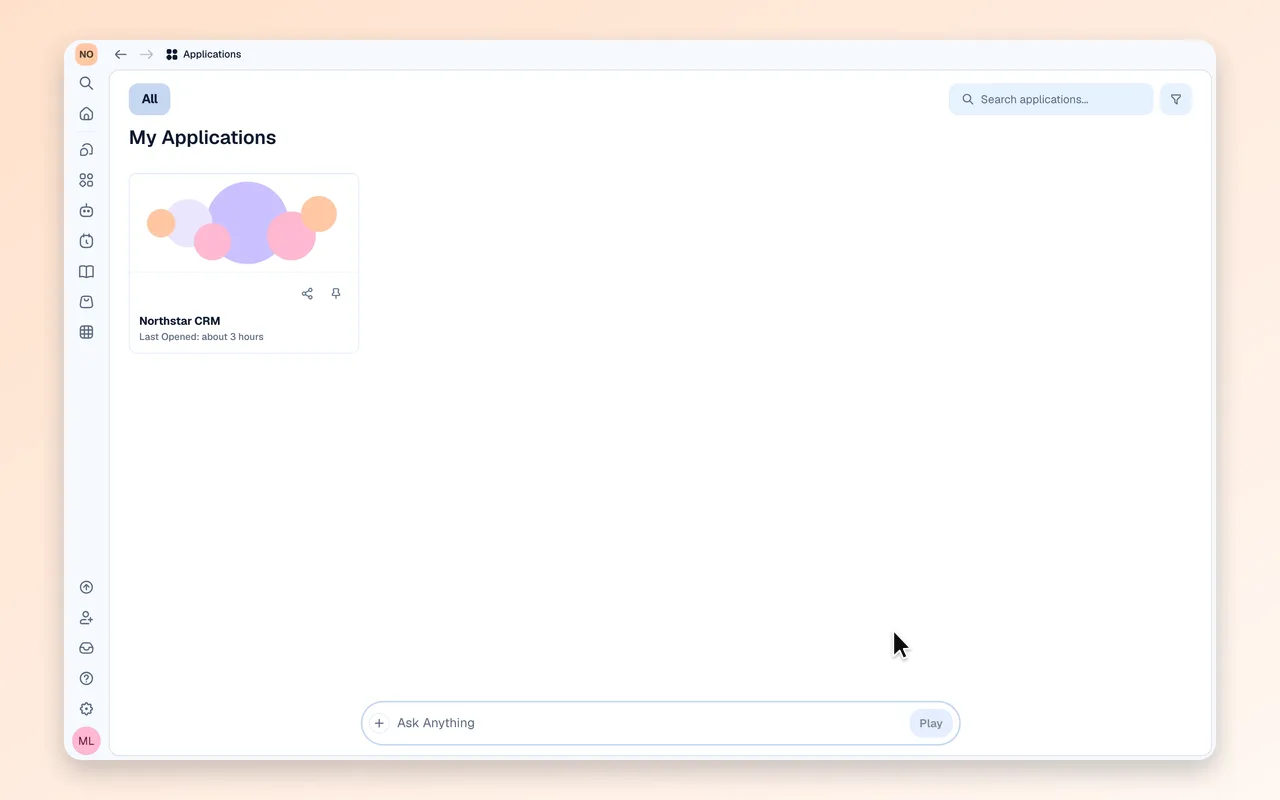 An app open in the workspace viewer, fully loaded and ready to use.
